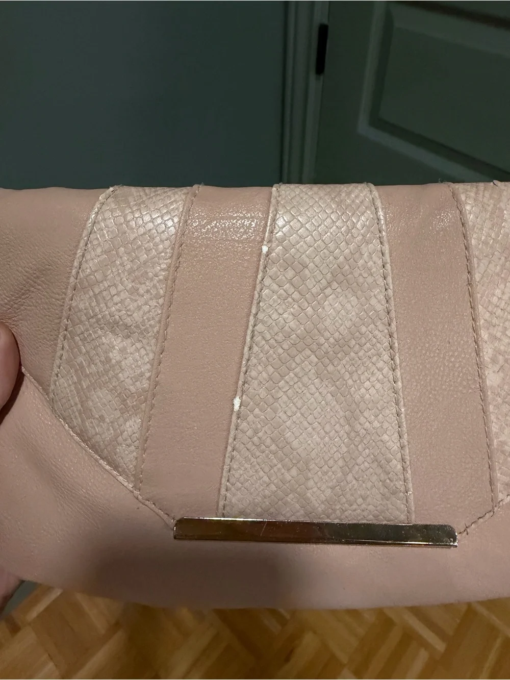 Neutral Blush Envelope Clutch Handbag
